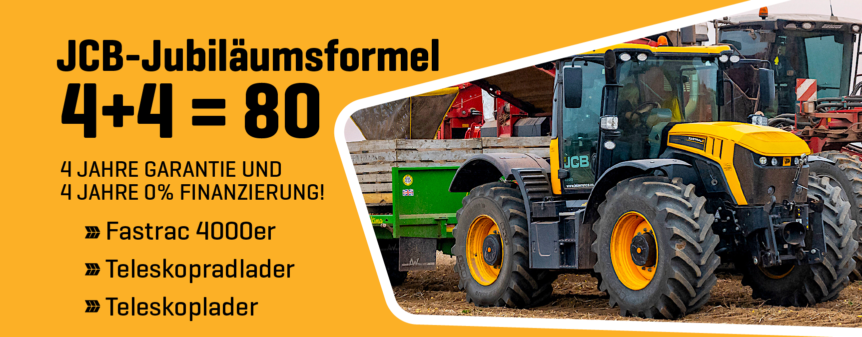 4+4=80 Jahre JCB - Jubiläumsaktion
